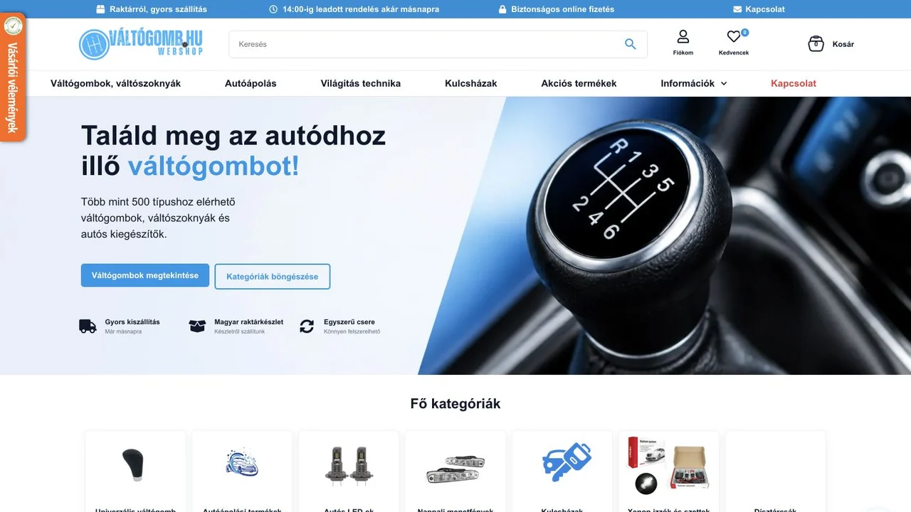 Váltógomb – Automotive WooCommerce Store